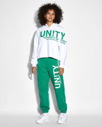 Womens Unity Slouch Hoodie White Oversized Fleece - Beige