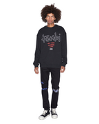 Mens Nyc 4x4 Biggie Crew Jet Black Oversized Fleece - Black