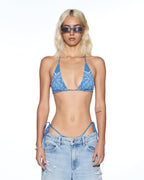 Womens Higher Things Bikini Top Bandana Bikini - Blue