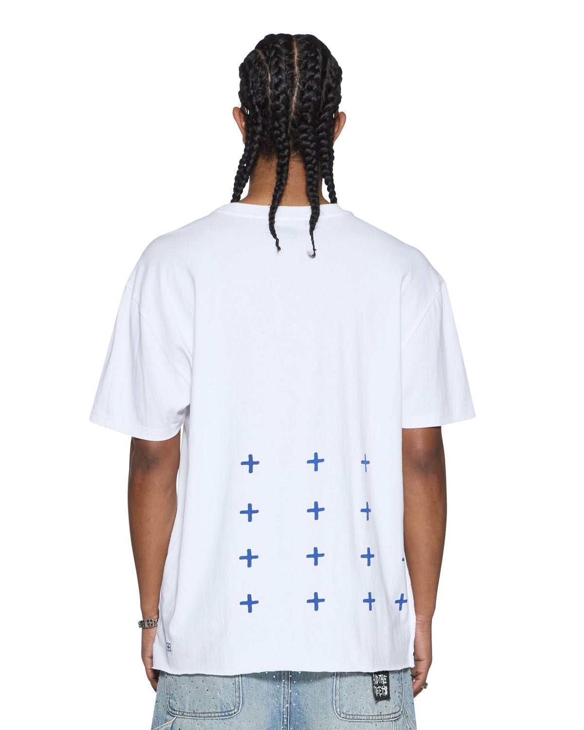 Mens 4x4 Biggie Ss Tee Tru White/blue Oversized Tees - White