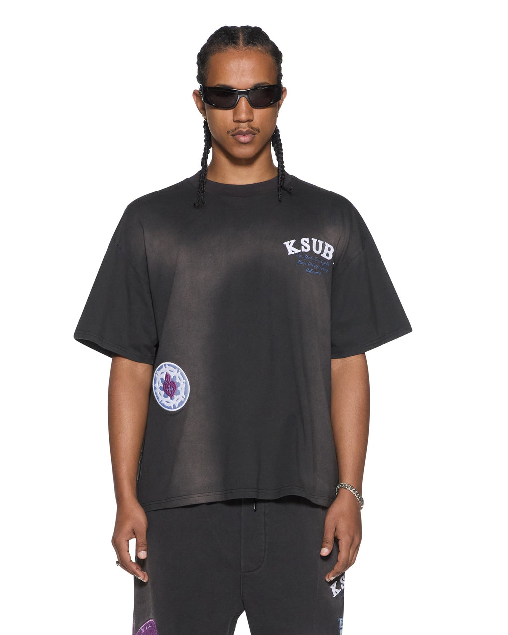 Mens Genesis Ekcess Ss Tee Charcoal Fade Oversized Tees - Grey