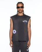 Mens Genesis Ekcess Cut Off Tank Charcoal Fade Oversized Tees - Grey