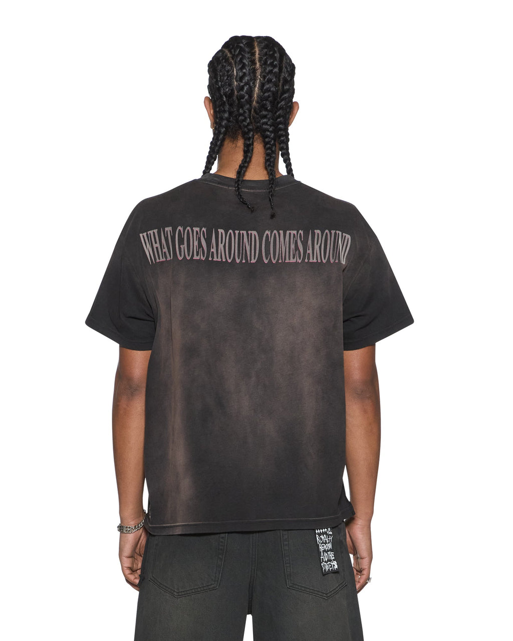 Mens H.w.r Sid Ss Tee Sunbleach Black Slim Tees - Grey