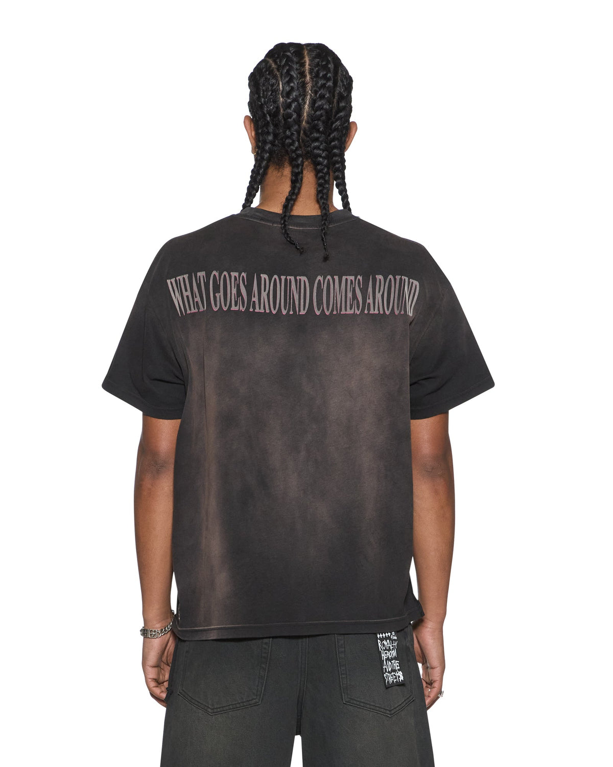 Mens H.w.r Sid Ss Tee Sunbleach Black Slim Tees - Grey