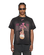 Mens H.w.r Sid Ss Tee Sunbleach Black Slim Tees - Grey