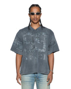 Mens Halftime Ss Duke Jersey Black Fade Boxy Fashion Tops - Grey