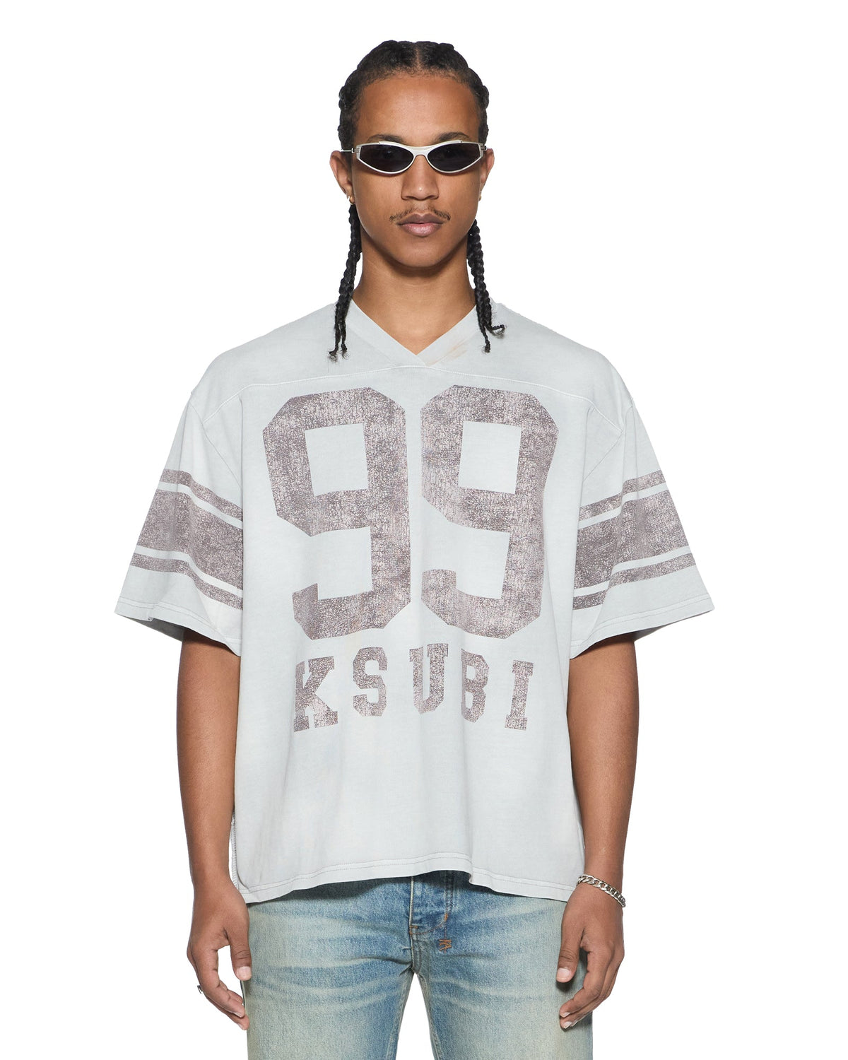 Mens Halftime Ss Duke Jersey Krete Fade Boxy Fashion Tops - Multi Colour