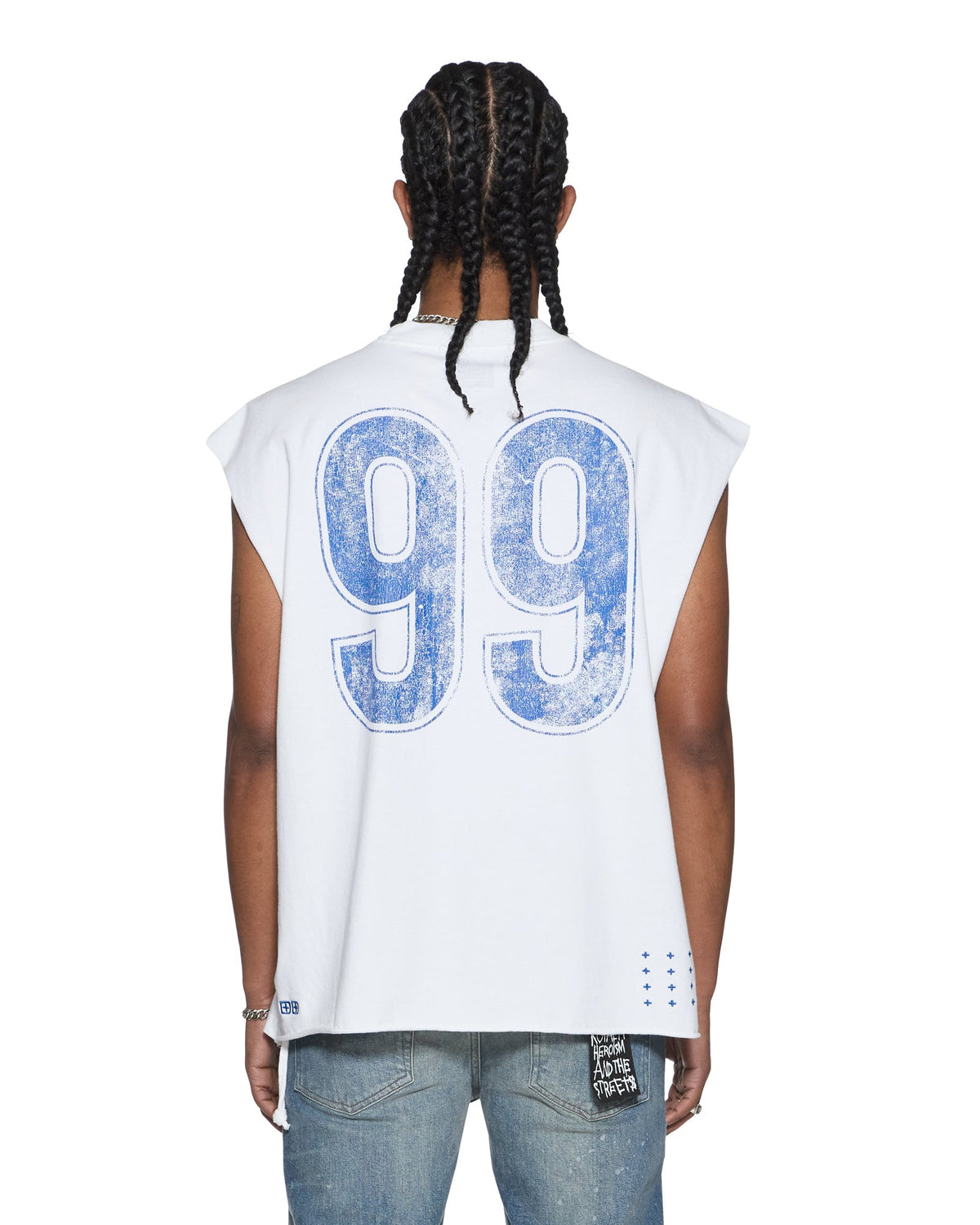 Mens Klasse Ekcess Cut Off Tank Tru White Oversized Tees - White