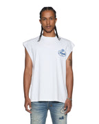 Mens Klasse Ekcess Cut Off Tank Tru White Oversized Tees - White