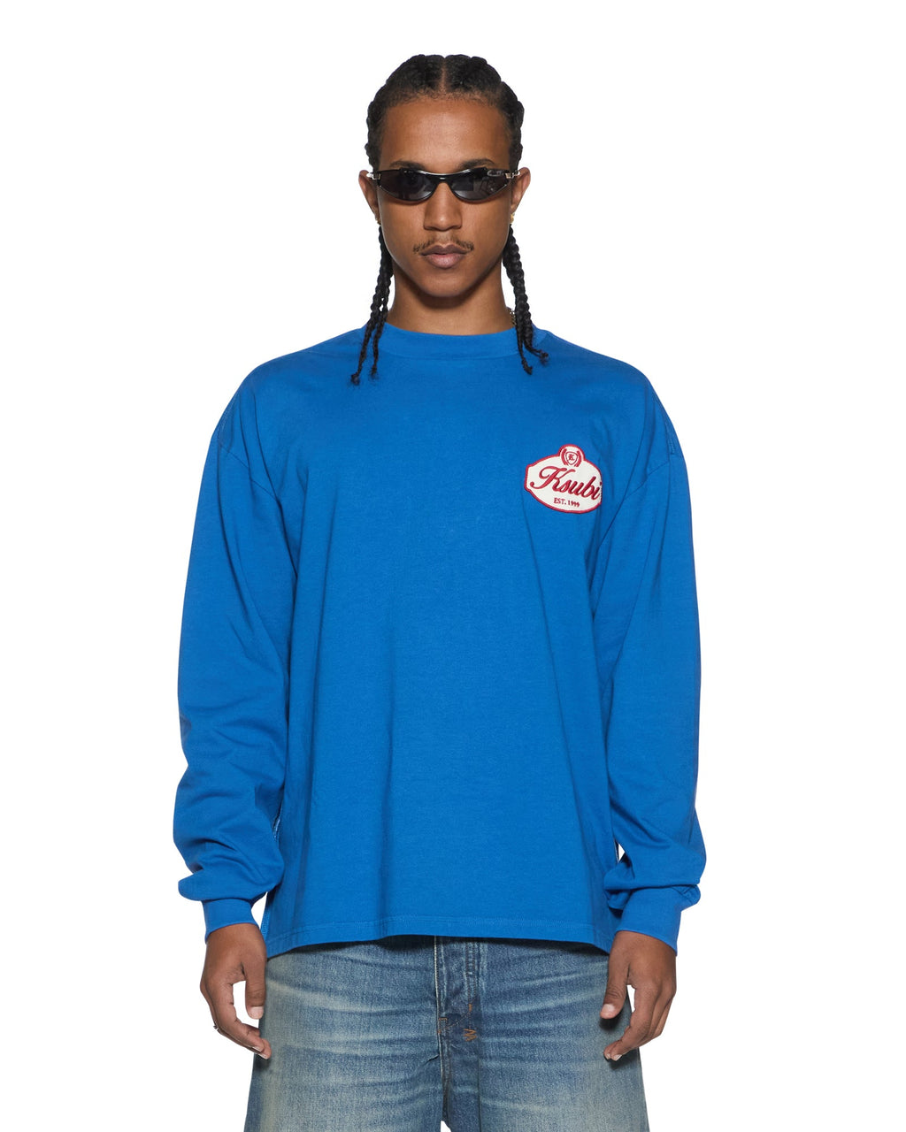 Mens Klasse Ekcess Ls Tee Bolt Blue Oversized Tees - Blue