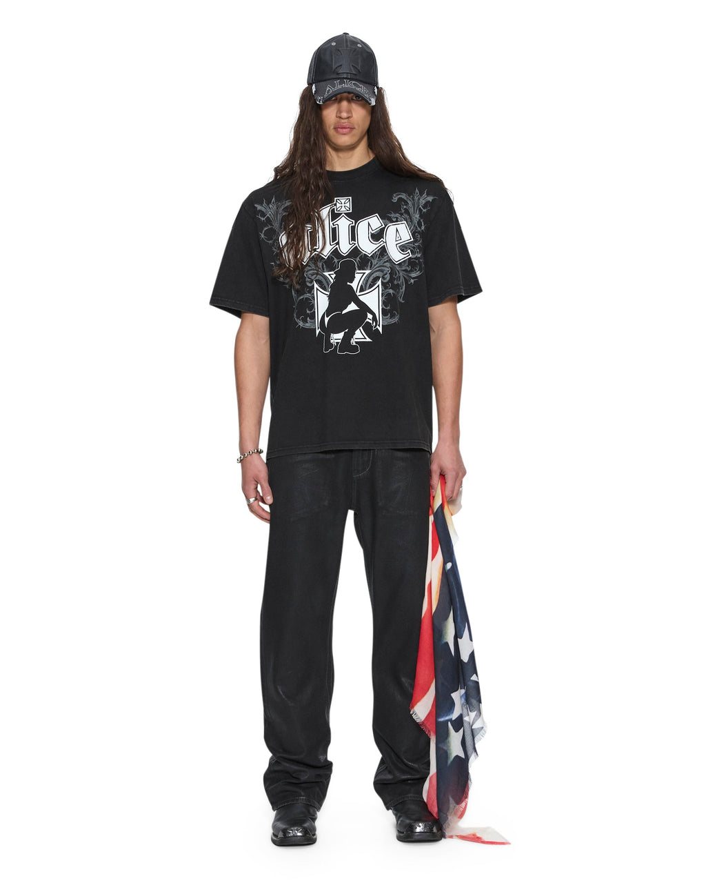 Mens Ksubi X Alice Hollywood Graphic Tee Black Regular Tees - Black