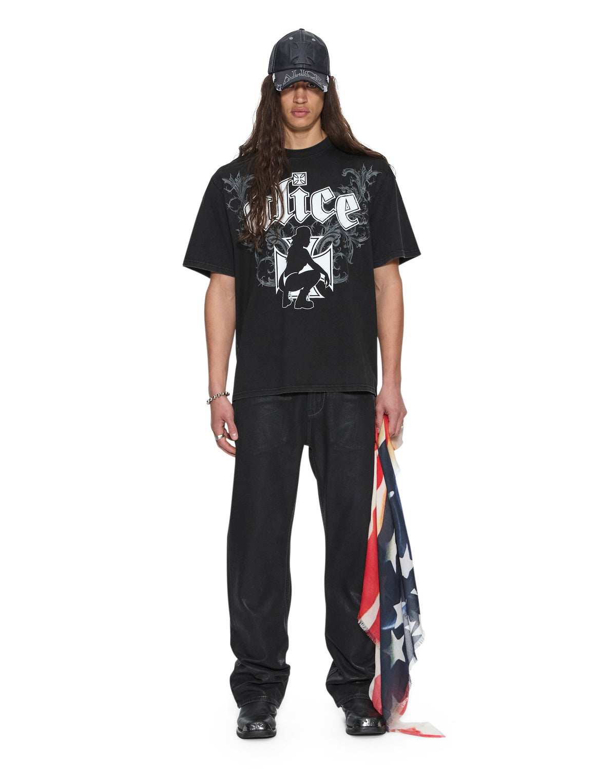 Mens Ksubi X Alice Hollywood Graphic Tee Black Regular Tees - Black