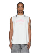 Mens Laybel Ekcess Cut Off Tee Tru White Oversized Tees - White