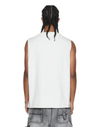Mens Laybel Ekcess Cut Off Tee Tru White Oversized Tees - White
