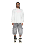 Mens Laybel Ekcess Ls Tee Tru White Oversized Tees - White