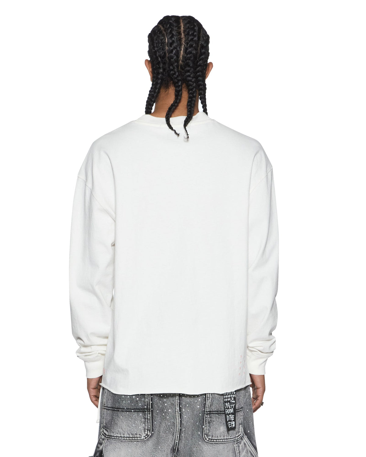 Mens Laybel Ekcess Ls Tee Tru White Oversized Tees - White