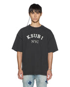 Mens Laybel Ekcess Ss Tee Washed Black Oversized Tees - Grey