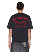 Mens Mekanik Halen Ss Tee Charcoal/red Boxy Tees - Grey