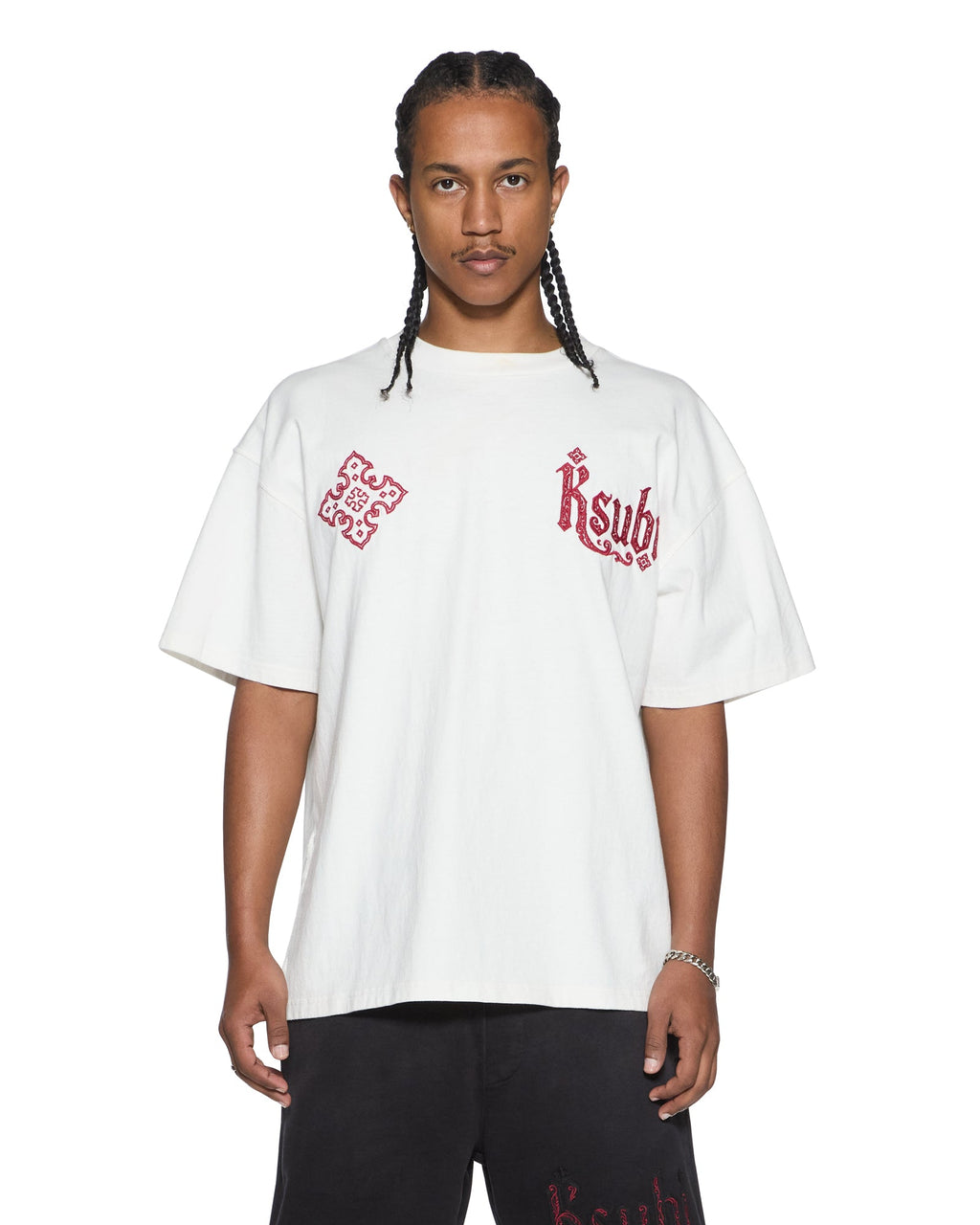 Mens Paise Ekcess Ss Tee Tru White Oversized Tees - White