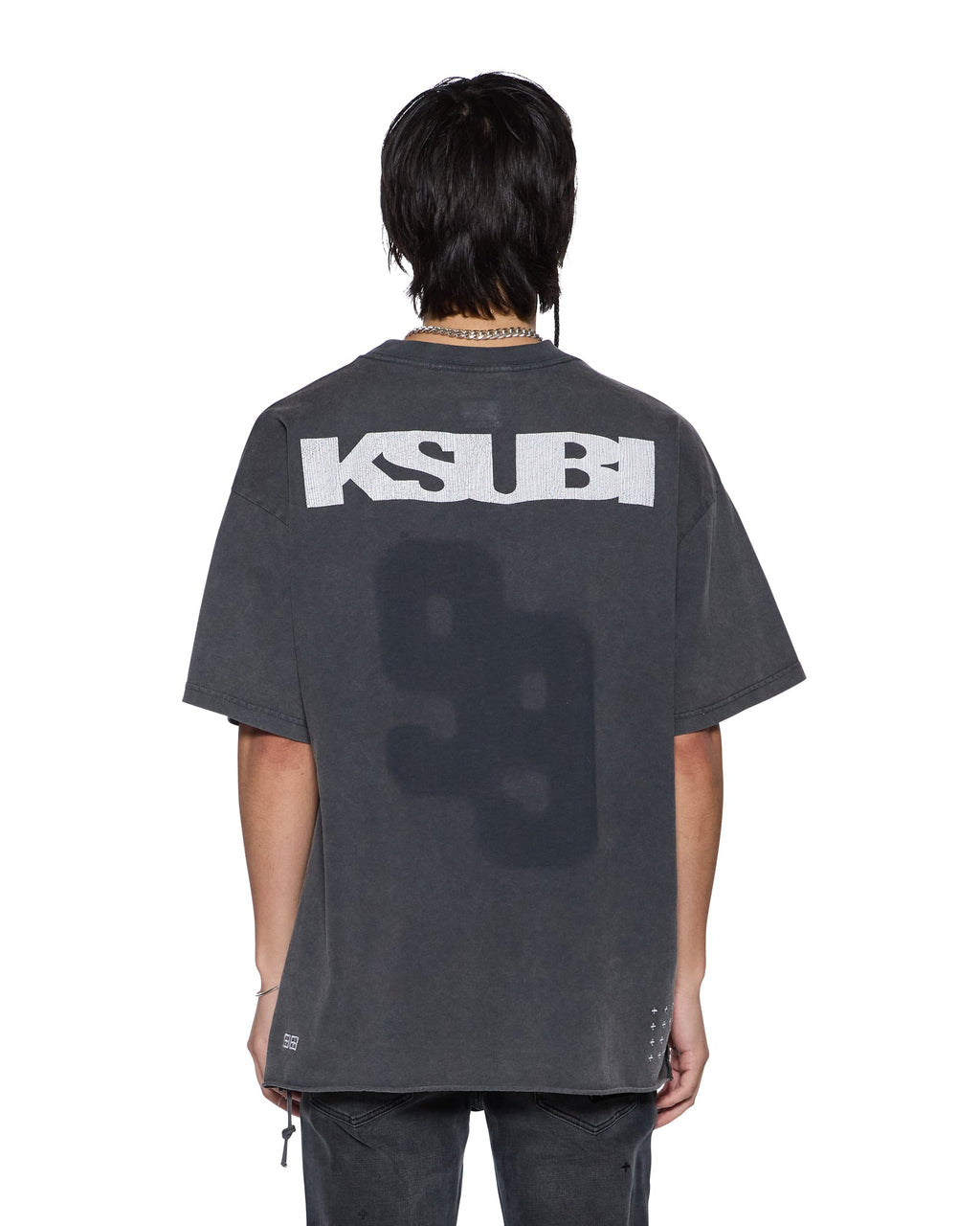 Mens Rugged Ekcess Ss Tee Blasted Black Oversized Tees - Grey
