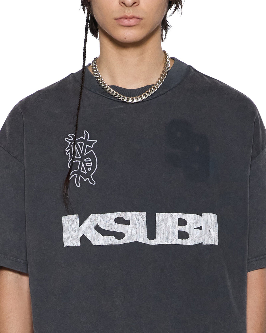 Mens Rugged Ekcess Ss Tee Blasted Black Oversized Tees - Grey