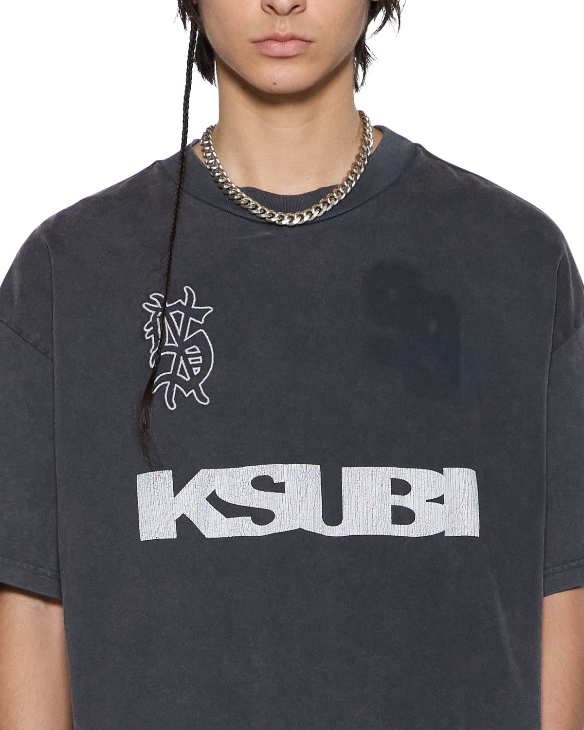 Mens Rugged Ekcess Ss Tee Blasted Black Oversized Tees - Grey