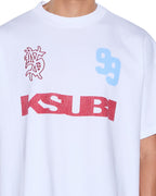 Mens Rugged Ekcess Ss Tee White/red Oversized Tees - White