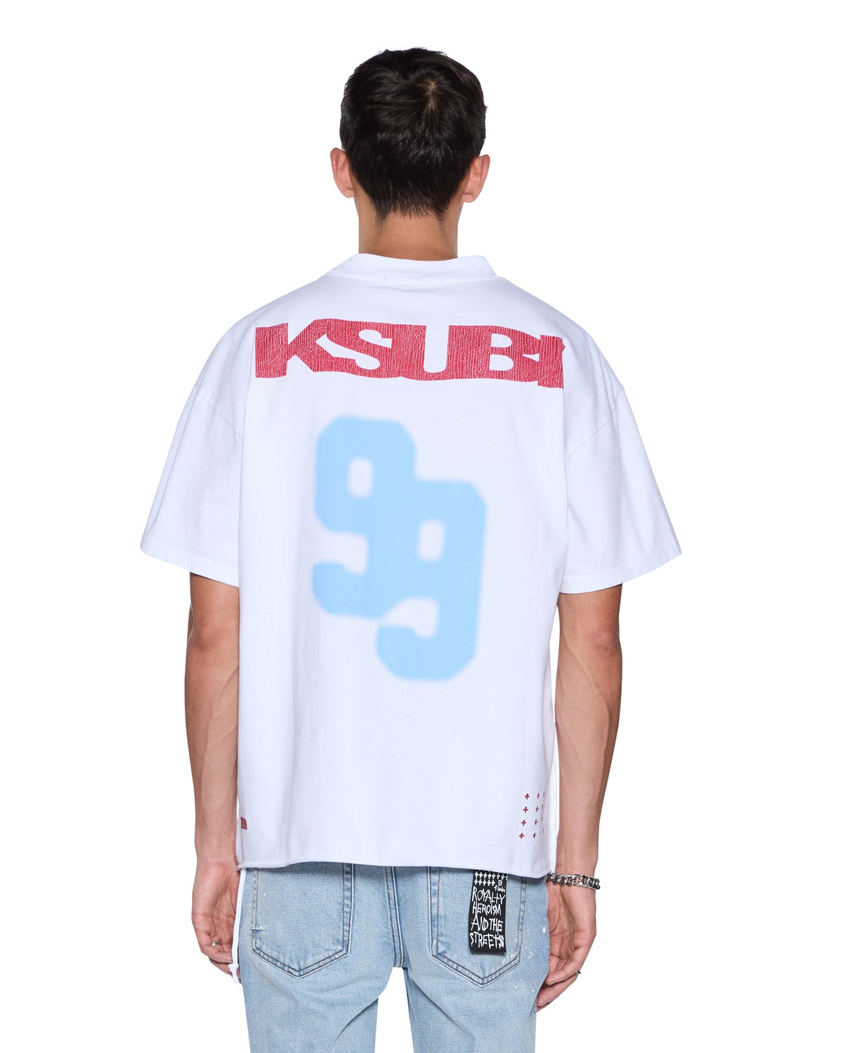 Mens Rugged Ekcess Ss Tee White/red Oversized Tees - White
