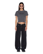 Womens Shrunken Ss Tee Charcoal Slim Tees
