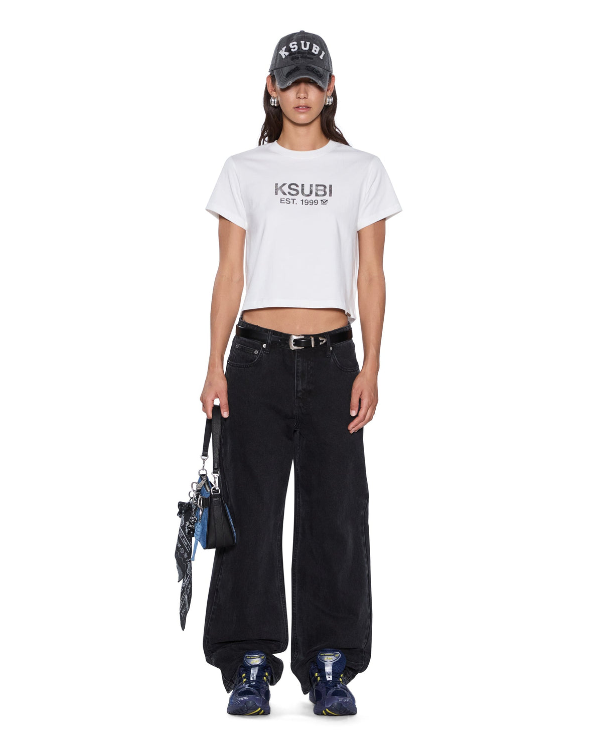Womens Shrunken Ss Tee Vintage White Slim Tees - Beige