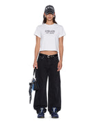 Womens Shrunken Ss Tee Vintage White Slim Tees - Beige