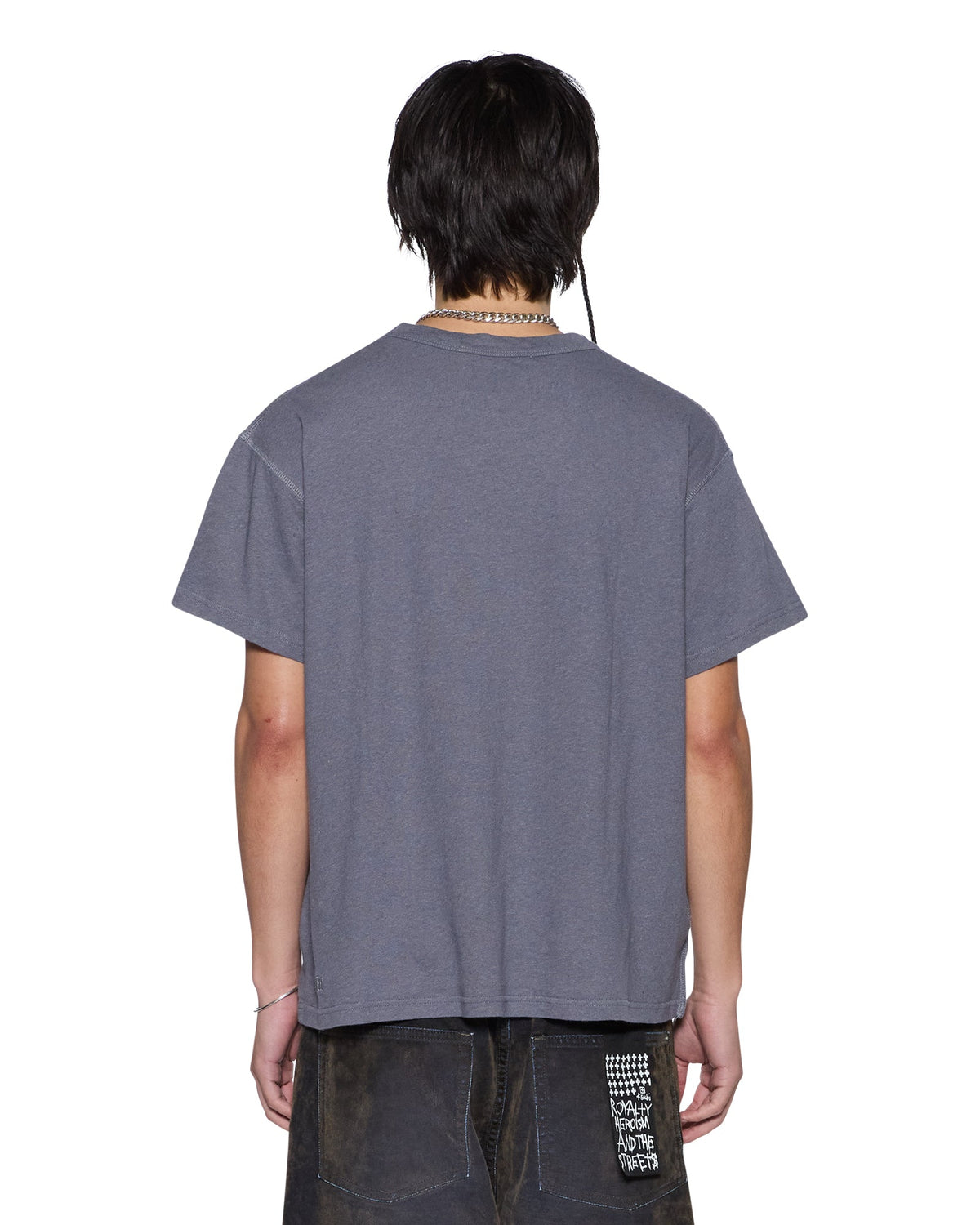 Mens Slub Sid Ss Tee Charcoal Slim Tees - Grey
