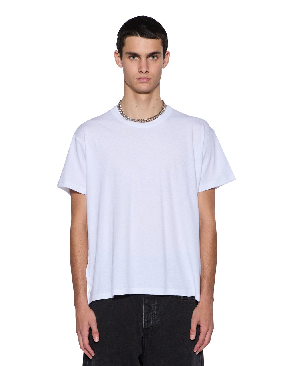 Mens Slub Sid Ss Tee White Slim Tees - White