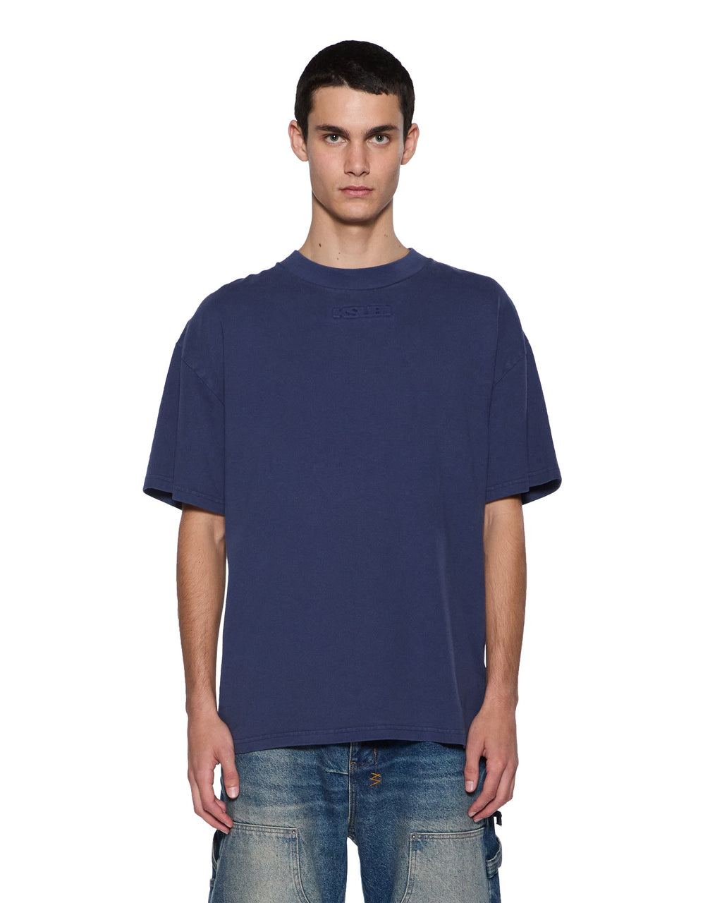 Mens Sott Ekcess Ss Tee Ink Fade Oversized Tees - Navy