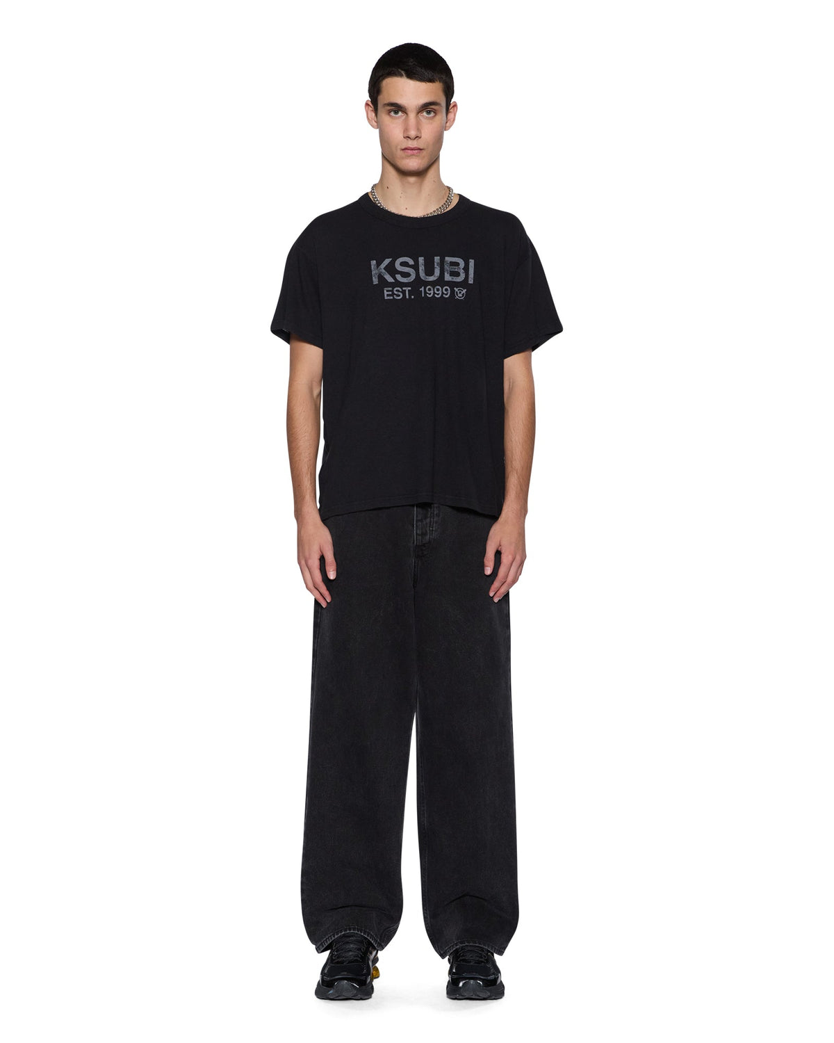 Mens State Slub Sid Ss Tee Black Regular Tees - Black