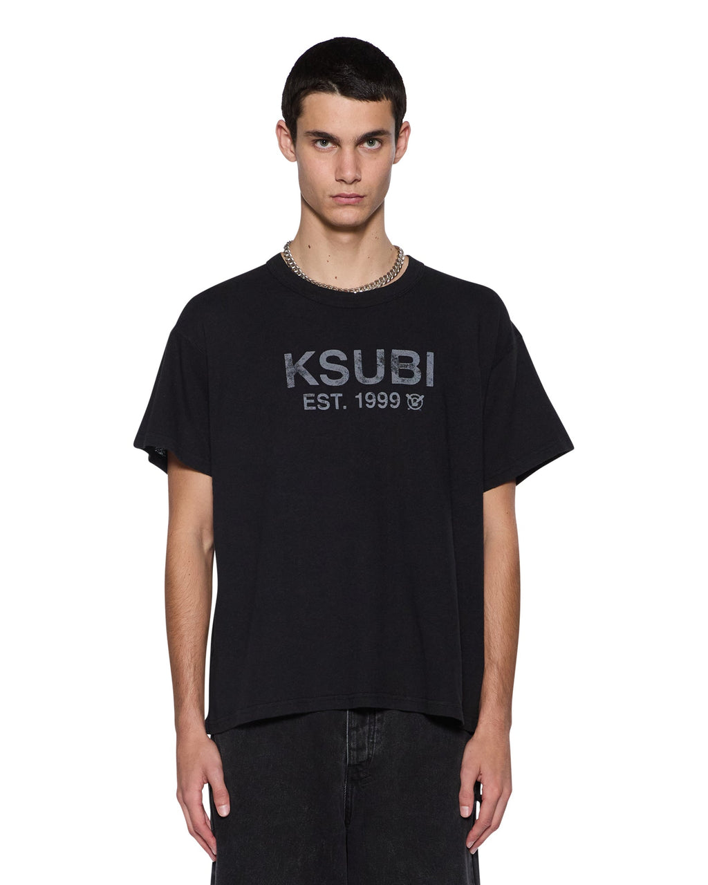 Mens State Slub Sid Ss Tee Black Regular Tees - Black