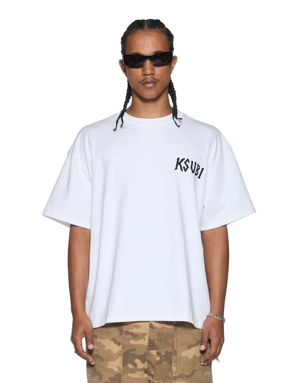 Mens Stay Up Ekcess Ss Tee Tru White Oversized Tees - White