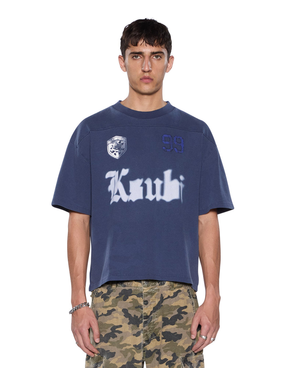 Mens Utopia Halen Ss Tee Navy Boxy Tees - Navy