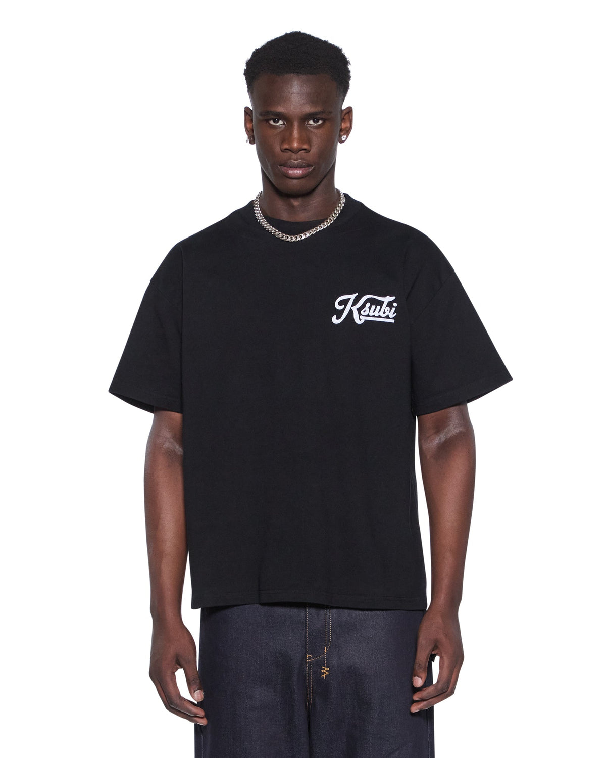 Mens Outfield Ekcess Ss Tee Black Oversized Tees - Black