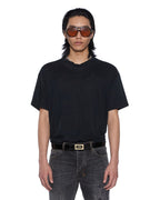 Mens Sid Linen Ss Tee Jet Black Slim Tees - Black