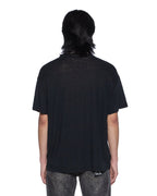 Mens Sid Linen Ss Tee Jet Black Slim Tees - Black