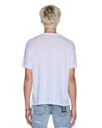 Mens Sid Linen Ss Tee White Slim Tees - White