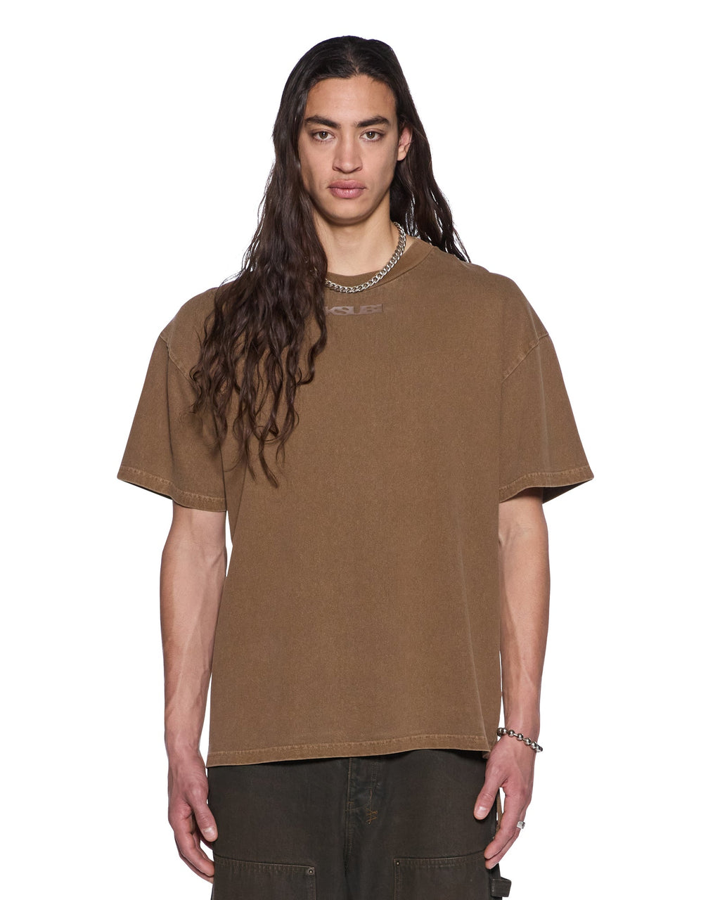 Mens Sott Ekcess Ss Tee Espresso Oversized Tees - Brown