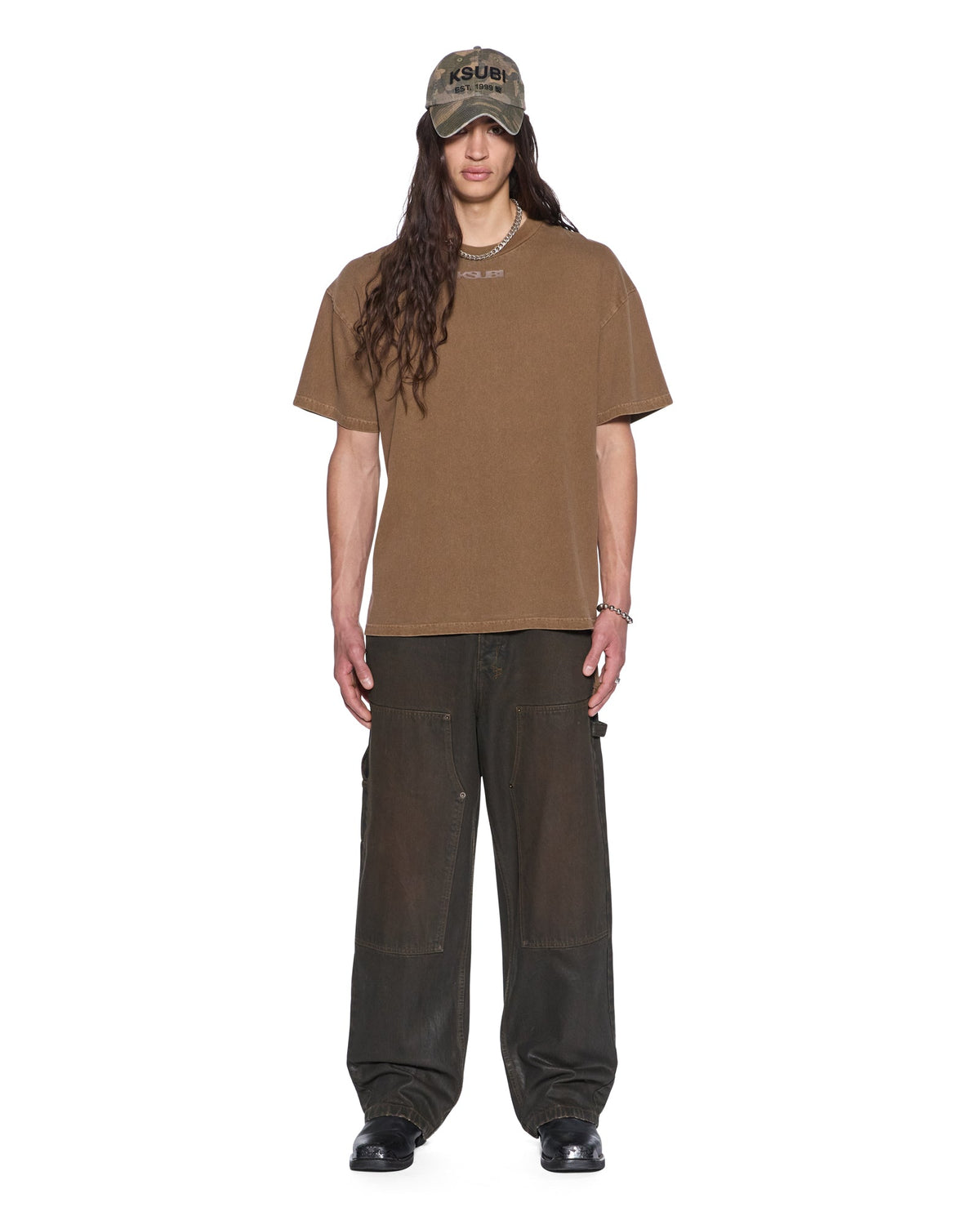 Mens Sott Ekcess Ss Tee Espresso Oversized Tees - Brown