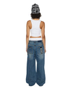 Womens Stacked Origin Crop White Fitted Fashion Tops - White