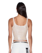 Womens Chloe Tank Nude Spark Slim Fashion Tops - Tan