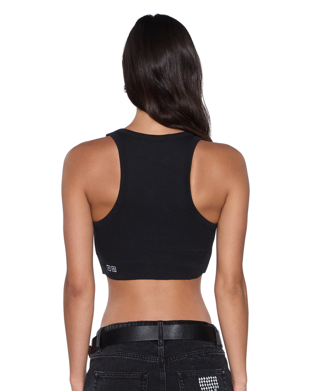 Womens 1999 Origin Cropped Tank Black Slim Tees - Black