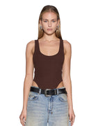 Womens Muse Tank Chocolate Regular Tees - Brown