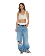 Womens Sott Origin Crop Tank Cream Fitted Fashion Tops - White