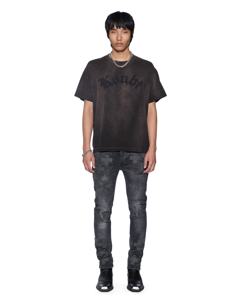 Mens Van Winkle Blakk Metal Idols Skinny Denim Jeans - Grey